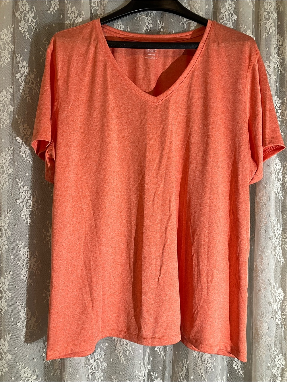 Coral V-Neck Short Sleeve Dri Fit Tee